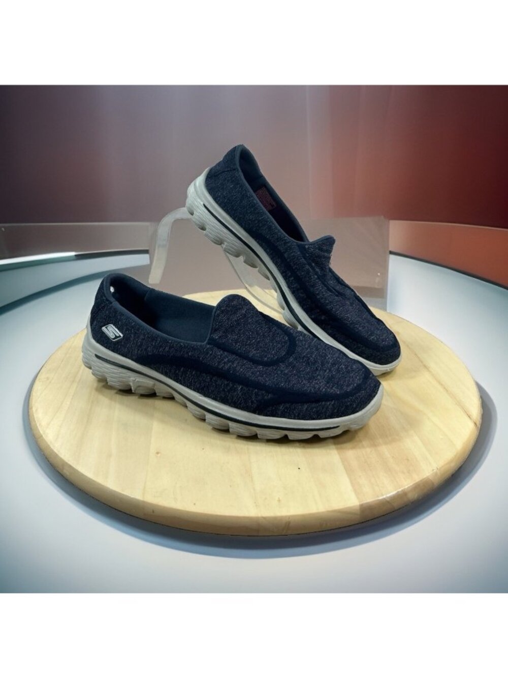 Skechers Gowalk 2 Women's 7.5 Blue Goga Max Low Top Comfort Loafers Casual Shoes
